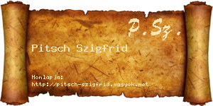 Pitsch Szigfrid névjegykártya